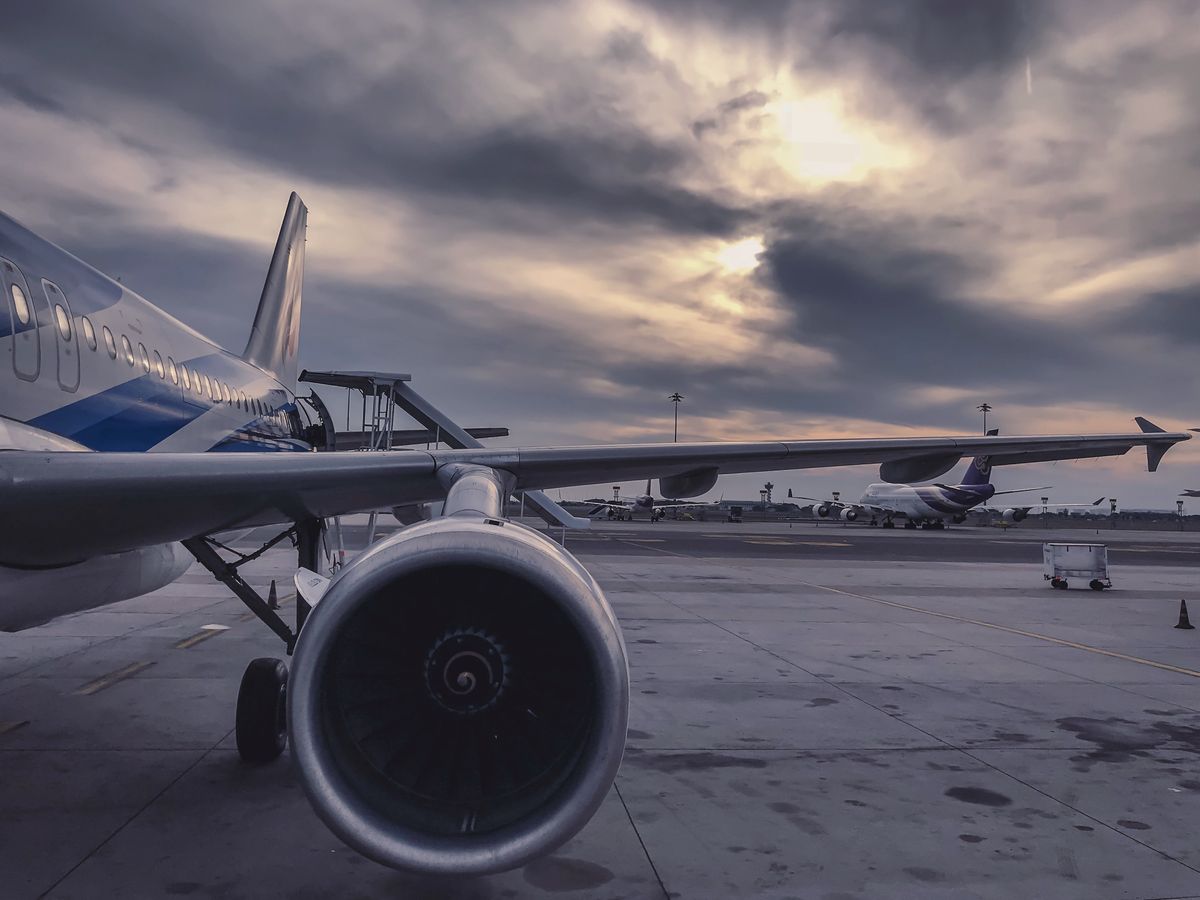 Cargo freighter aircraft parked on the tarmac